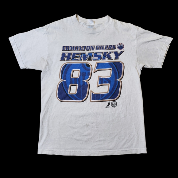 Aaa Other - Edmonton Oilers Ales Hemsky 83 White Tee Y2K Vintage 00s NHL